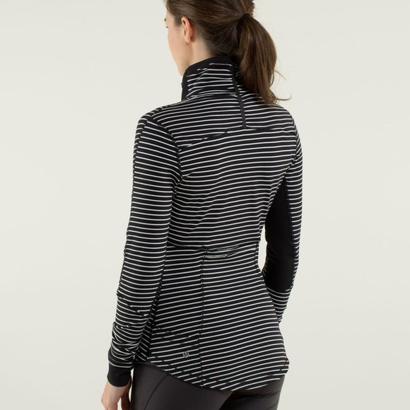 Lululemom Athletica Women’s Base Runner Half Zip Black and White Size 8 - Picture 4 of 10